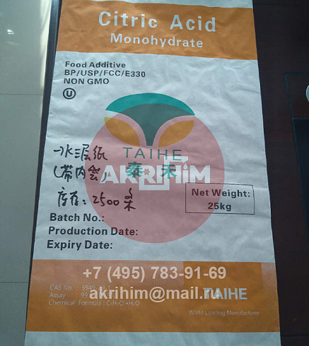 лимонная кислота моногидрат laiwu taihe biochemistry co. ltd (китай)(8-80 mesh)